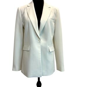 Banana republic white tailored single breasted blazer Sz 6 professional business